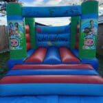 a cocomelon themed bouncy castle